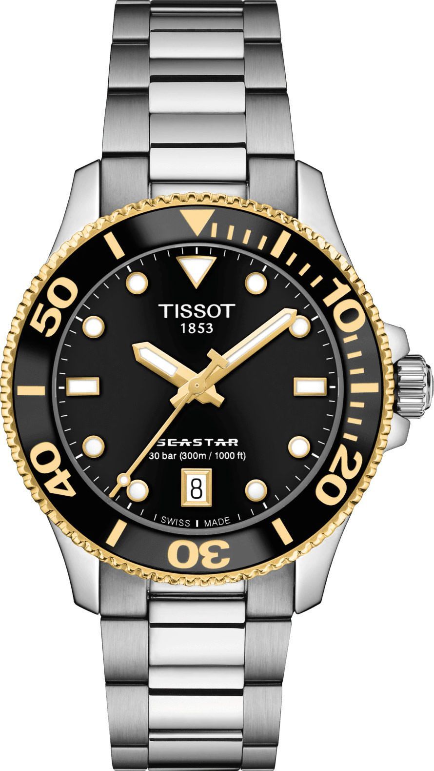 Tissot T-Sport Tissot Seastar 1000 Black Dial 36 mm Quartz Watch For Unisex - 1