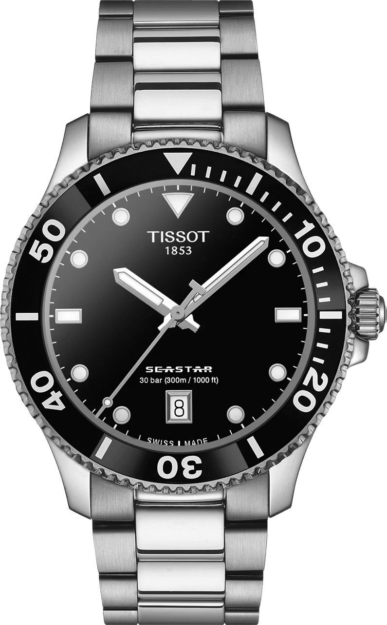 Tissot T-Sport Tissot Seastar 1000 Black Dial 40 mm Quartz Watch For Unisex - 1