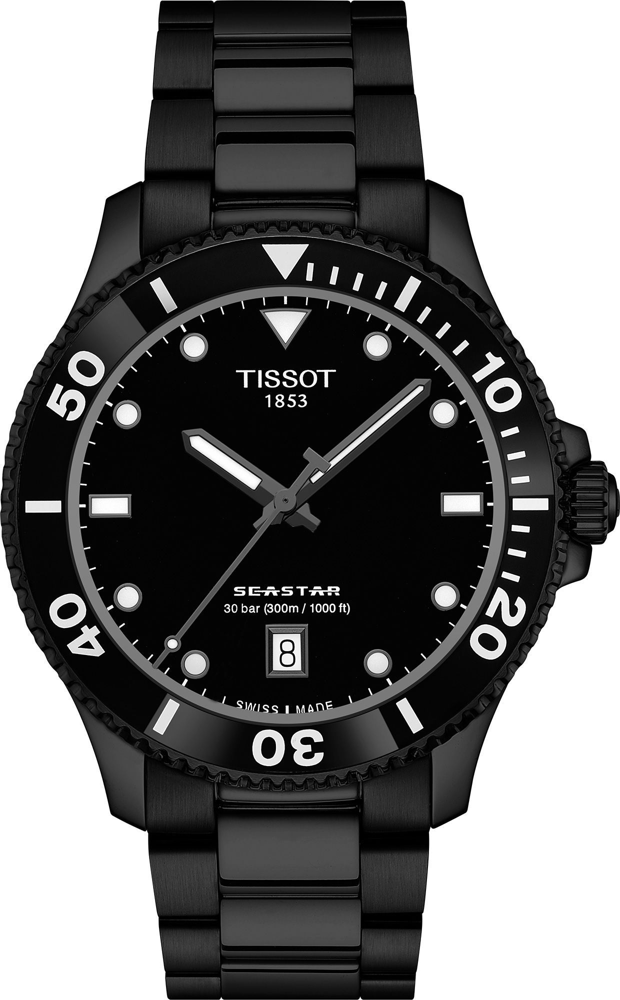 Tissot T-Sport Tissot Seastar 1000 Black Dial 40 mm Quartz Watch For Men - 1