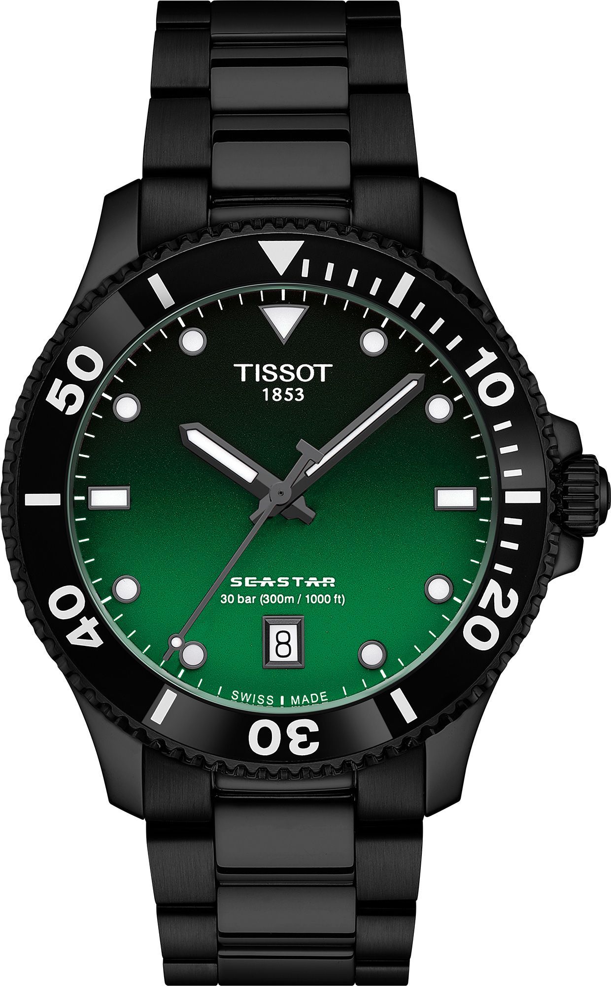 Tissot T-Sport Tissot Seastar 1000 Green Dial 40 mm Quartz Watch For Men - 1