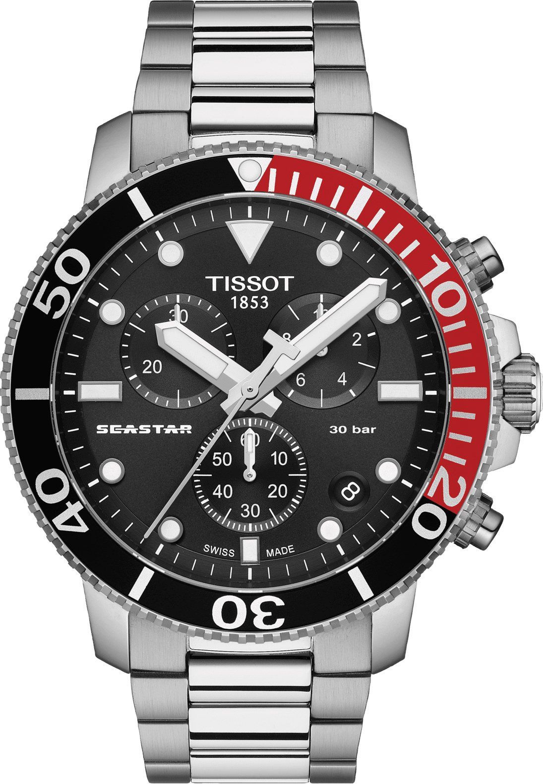 Tissot T-Sport Tissot Seastar 1000 Black Dial 45.50 mm Quartz Watch For Men - 1