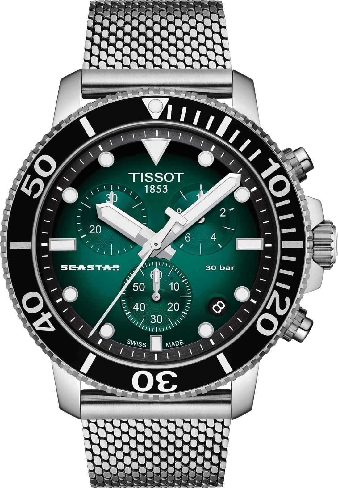 Tissot Tissot Seastar 1000 45.5 mm Watch in Green Dial For Men - 1