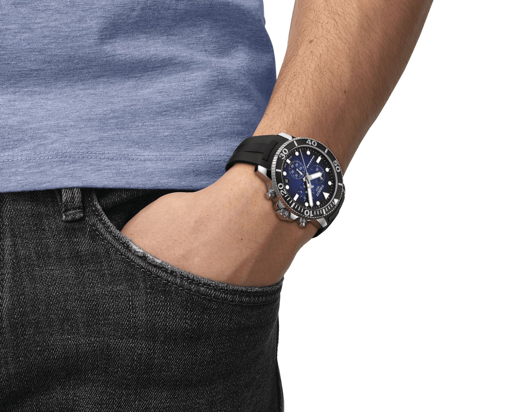 Tissot T-Sport Tissot Seastar 1000 Blue Dial 46 mm Quartz Watch For Men - 7