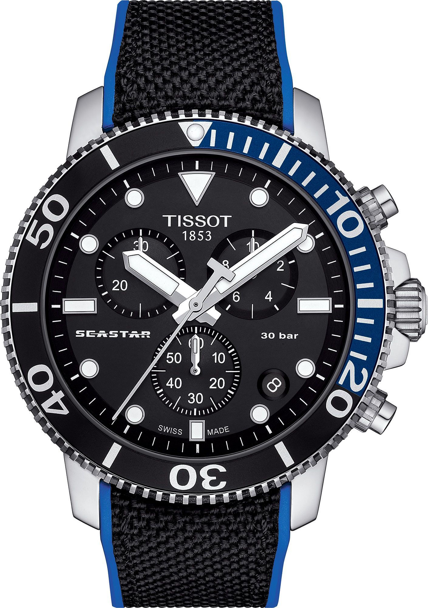 Tissot T-Sport Tissot Seastar 1000 Black Dial 45.5 mm Quartz Watch For Men - 1