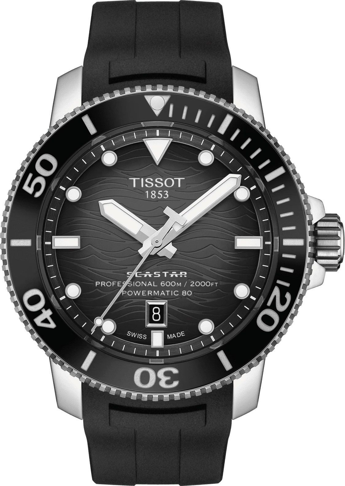 Tissot T-Sport Tissot Seastar 2000 Black Dial 46 mm Automatic Watch For Men - 1
