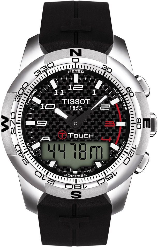 Tissot T Touch II 43 mm Watch in Black Dial For Men - 1