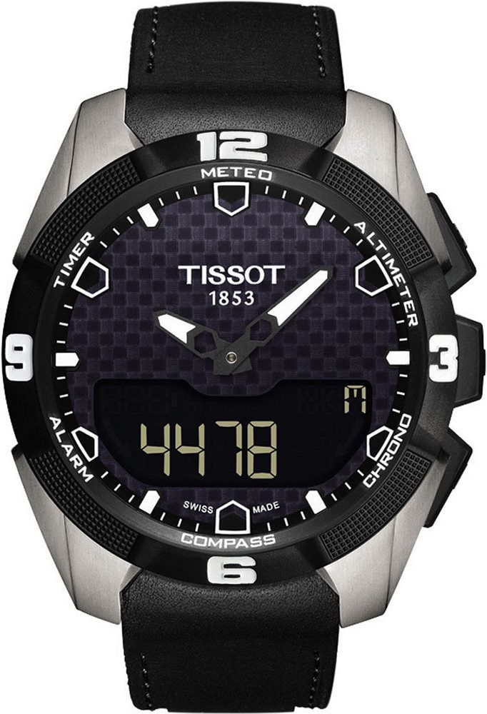 Tissot Touch Collection Expert Solar Black Dial 45 mm Quartz Watch For Men - 1