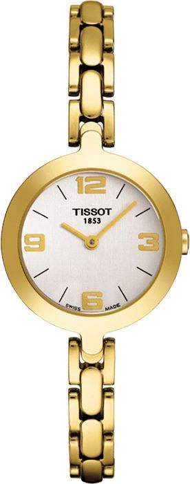 Tissot T-Lady Flamingo Silver Dial 28 mm Quartz Watch For Women - 1