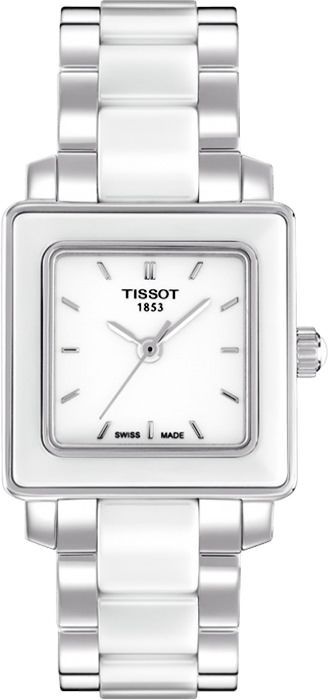 Tissot T-Lady Cera White Dial 26 mm Quartz Watch For Women - 1