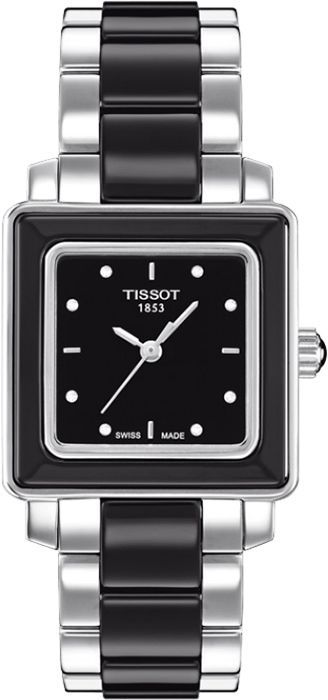Tissot T-Lady Cera Black Dial 26 mm Quartz Watch For Women - 1