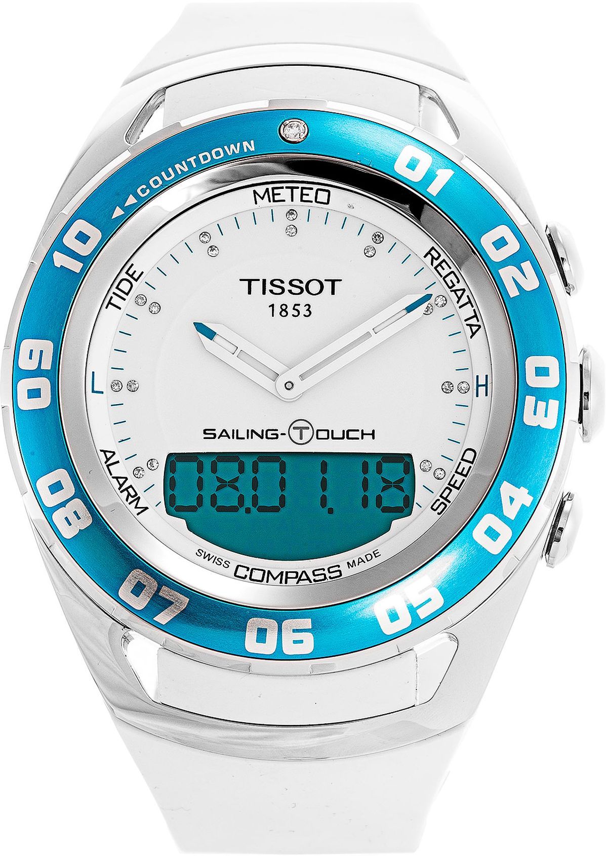 Tissot T-Touch Tissot Sailing-Touch White Dial 45 mm Quartz Watch For Unisex - 1