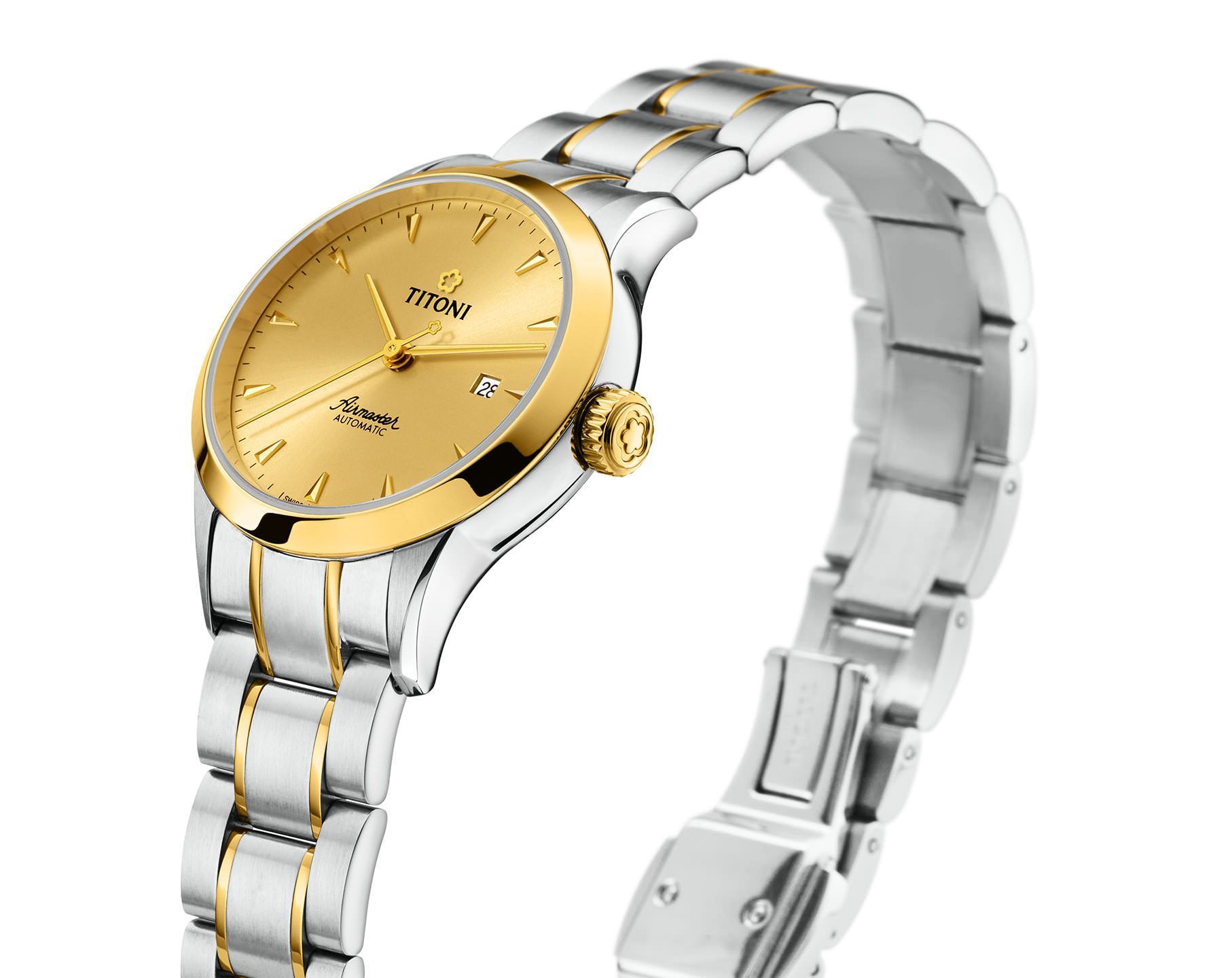 Titoni Airmaster  Champagne Dial 29 mm Automatic Watch For Women - 2