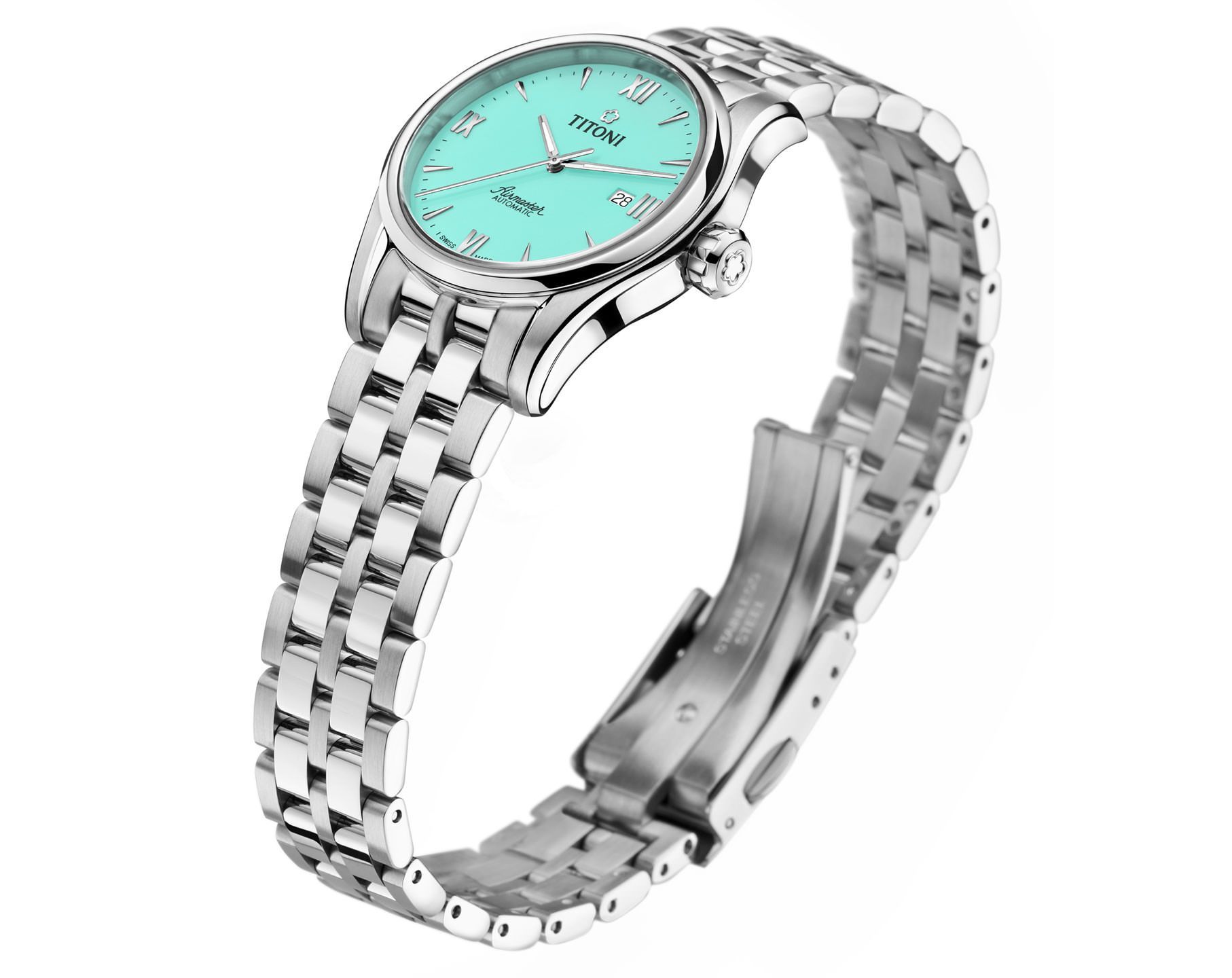 Titoni Airmaster  Turquoise Dial 29 mm Automatic Watch For Women - 2