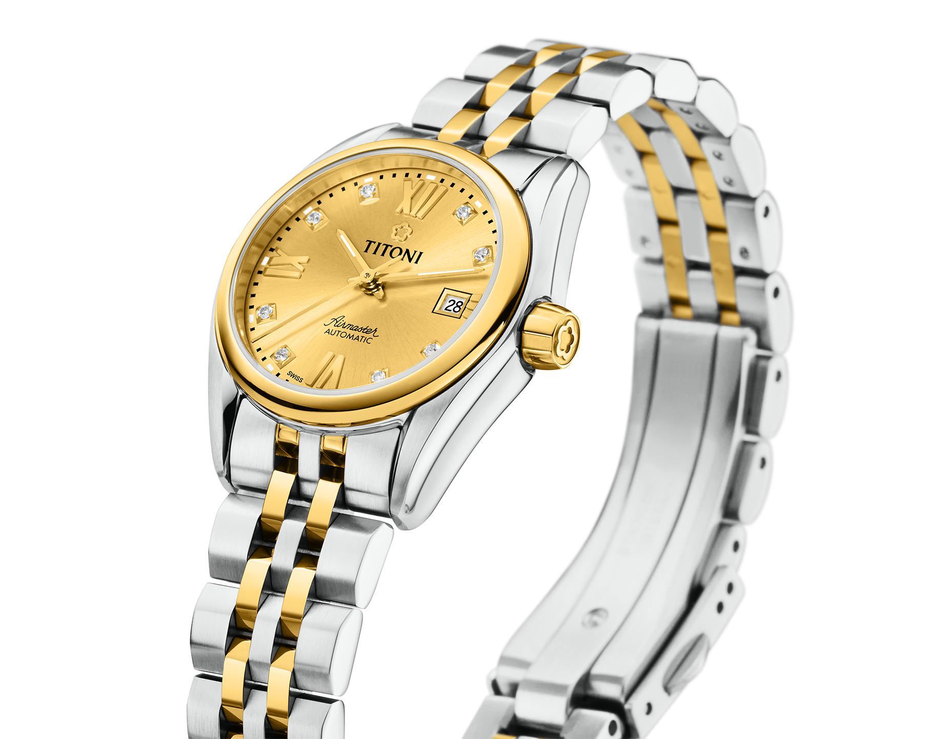 Titoni Airmaster  Champagne Dial 27 mm Automatic Watch For Women - 3