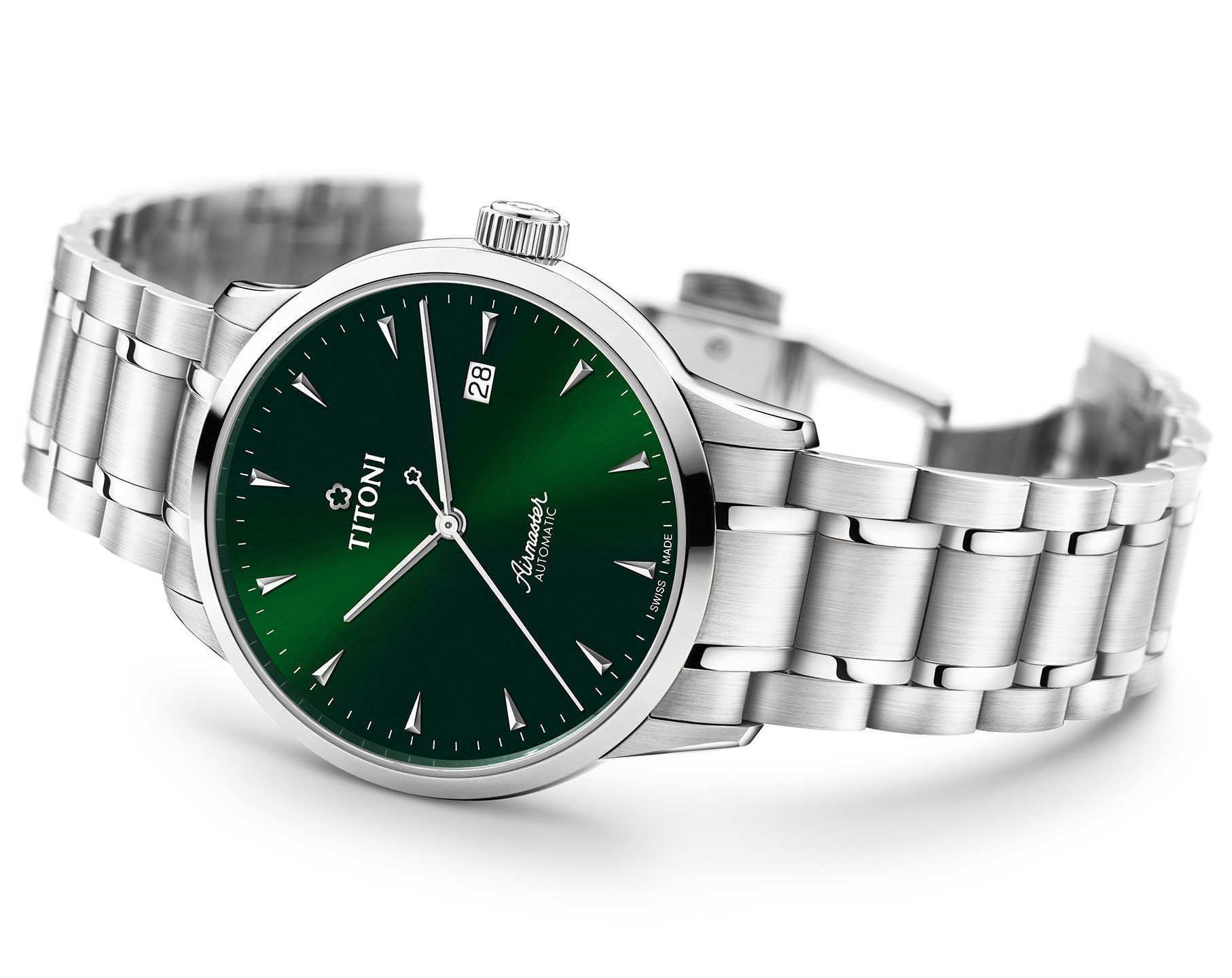 Titoni  40 mm Watch in Green Dial For Men - 3