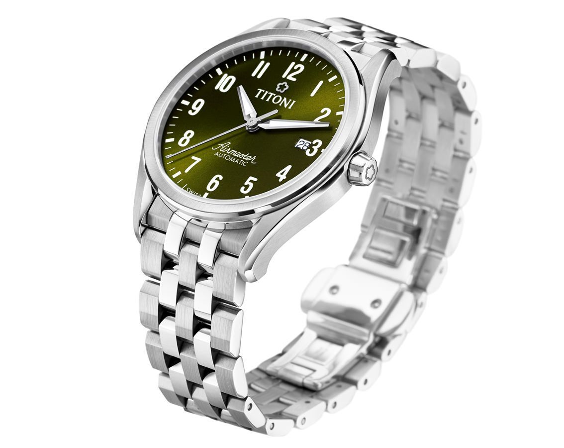 Titoni Airmaster  Green Dial 40.5 mm Automatic Watch For Men - 2