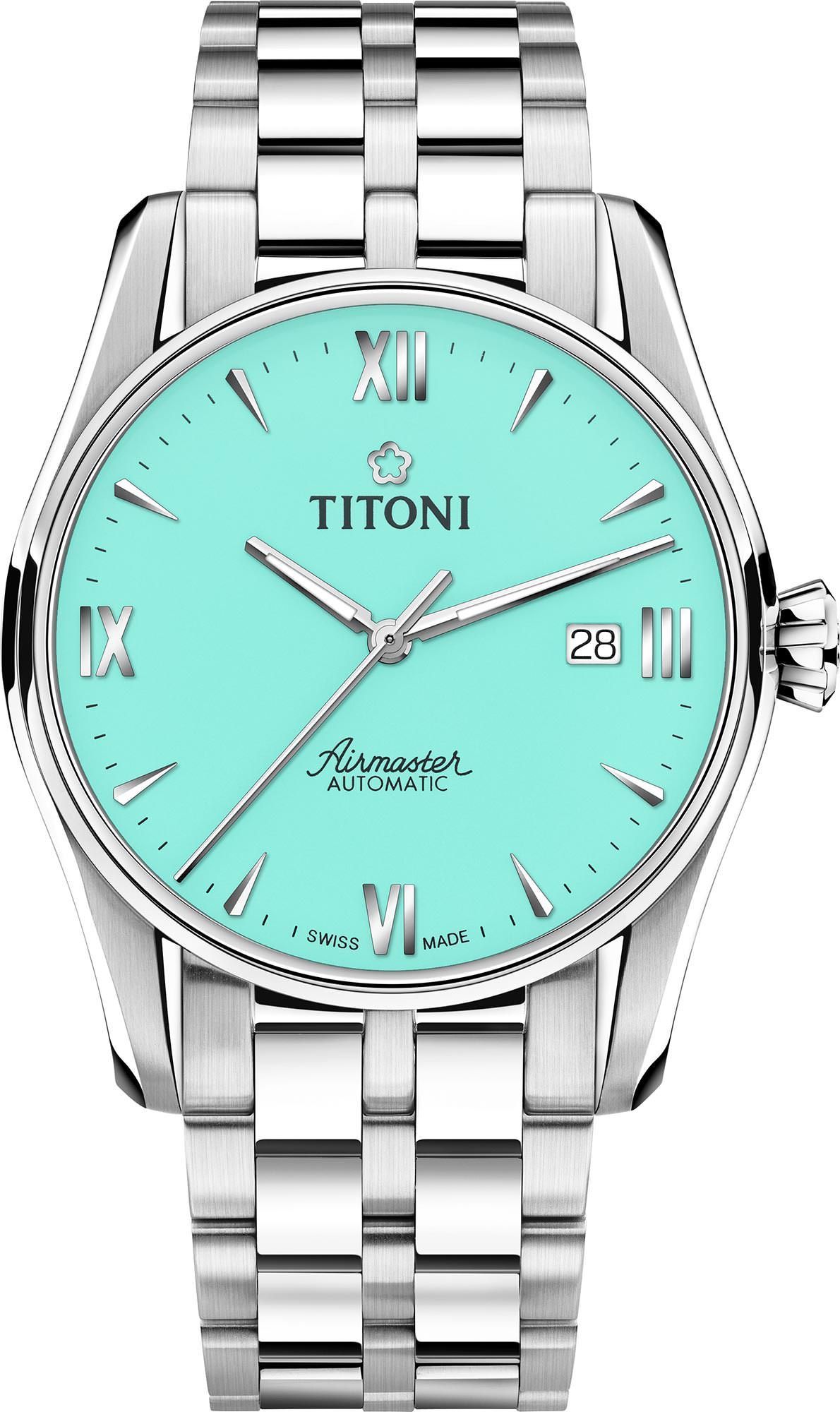 Titoni Airmaster  Turquoise Dial 40 mm Automatic Watch For Men - 1