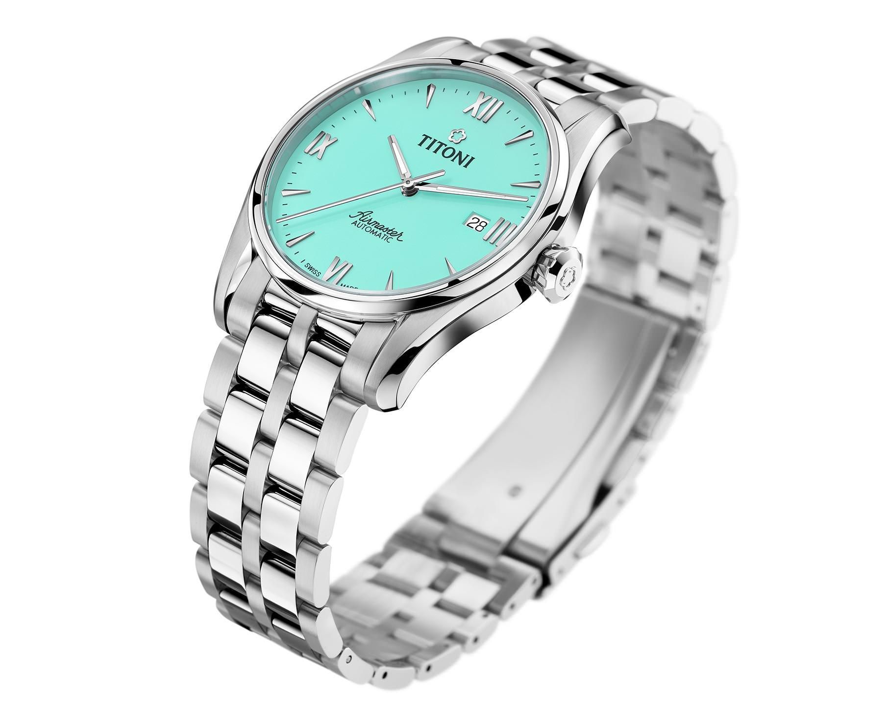 Titoni Airmaster  Turquoise Dial 40 mm Automatic Watch For Men - 2