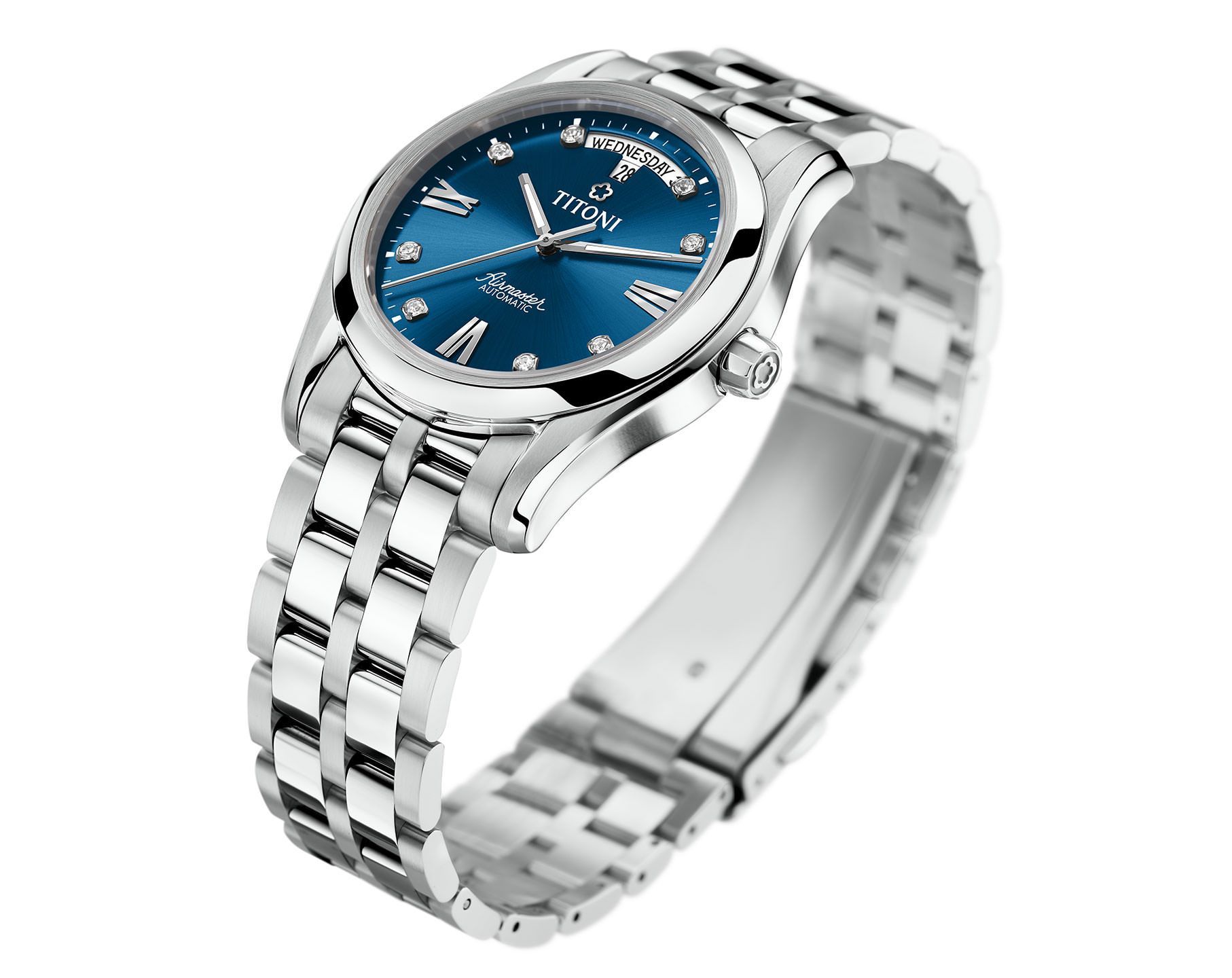Titoni  39 mm Watch in Blue Dial For Men - 2