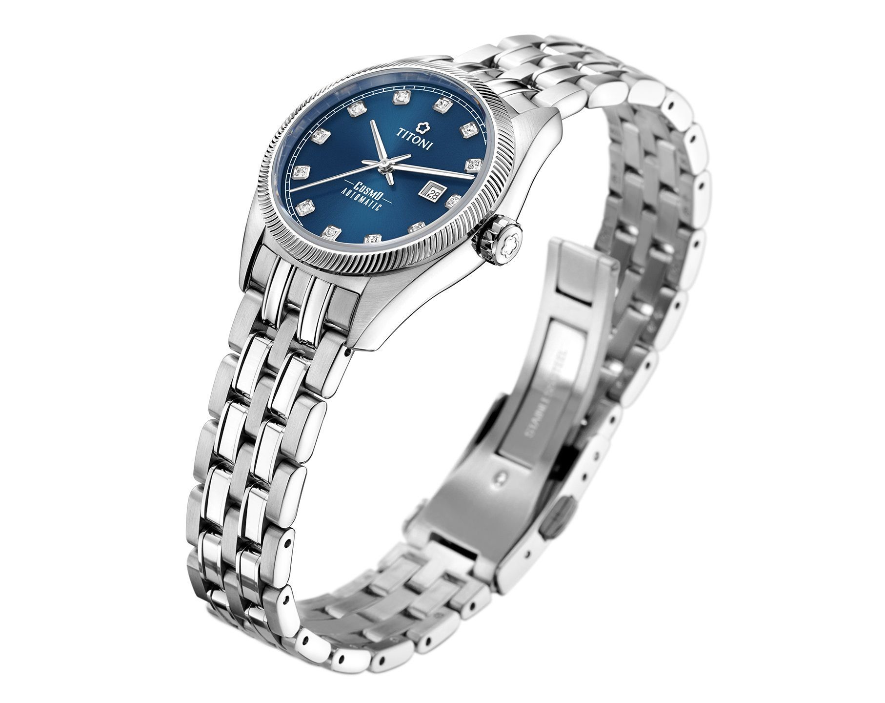 Titoni Cosmo  Blue Dial 30 mm Automatic Watch For Women - 3