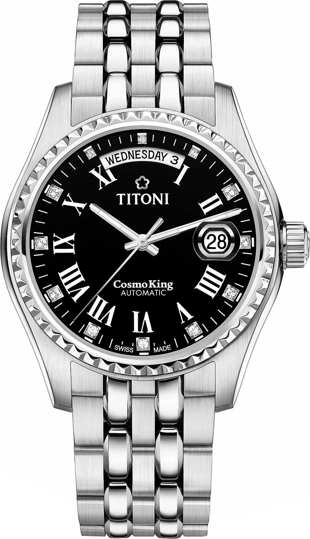 Titoni Cosmo  Black Dial 40 mm Automatic Watch For Men - 1