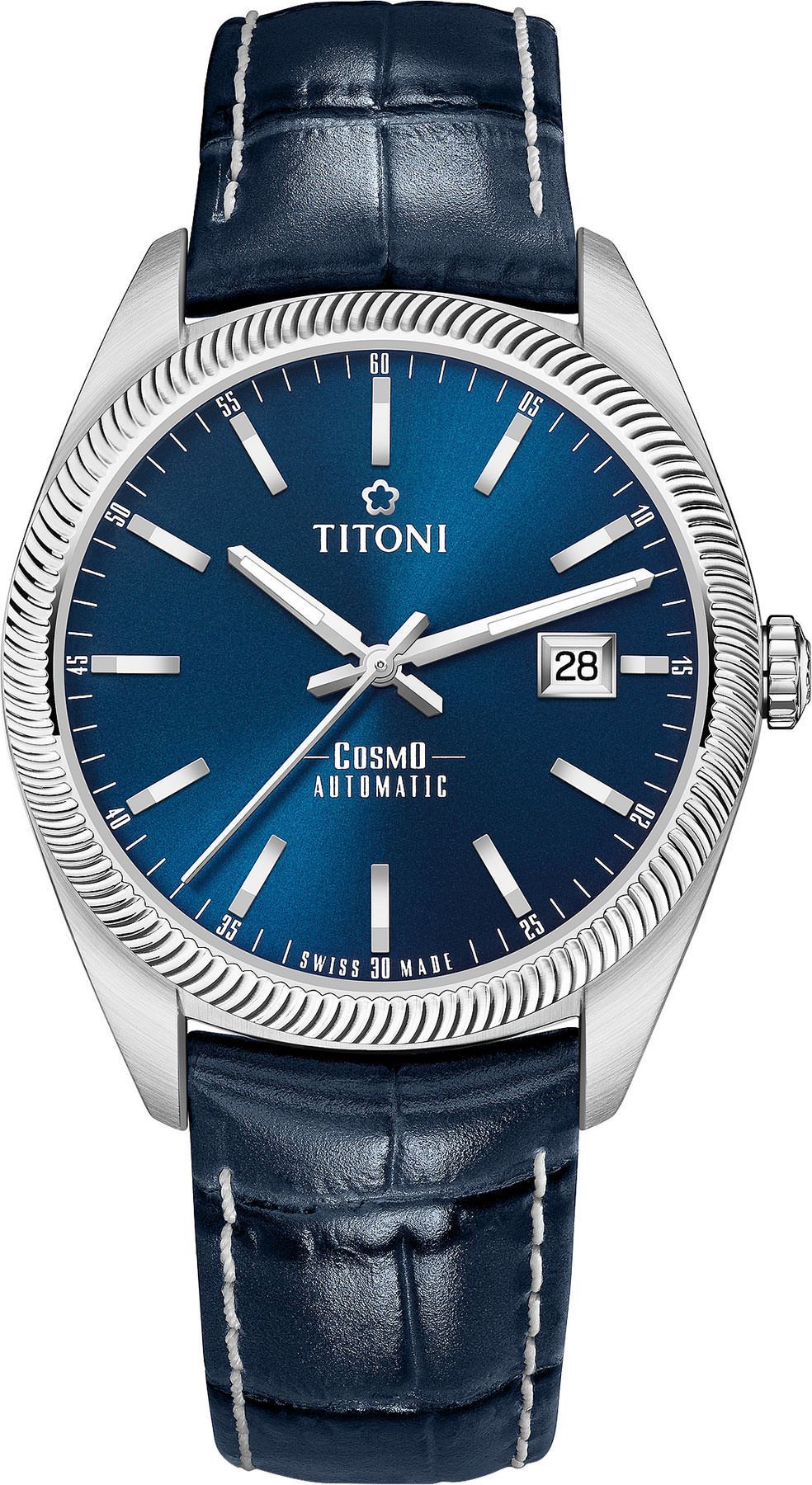 Titoni  41 mm Watch in Blue Dial For Men - 1