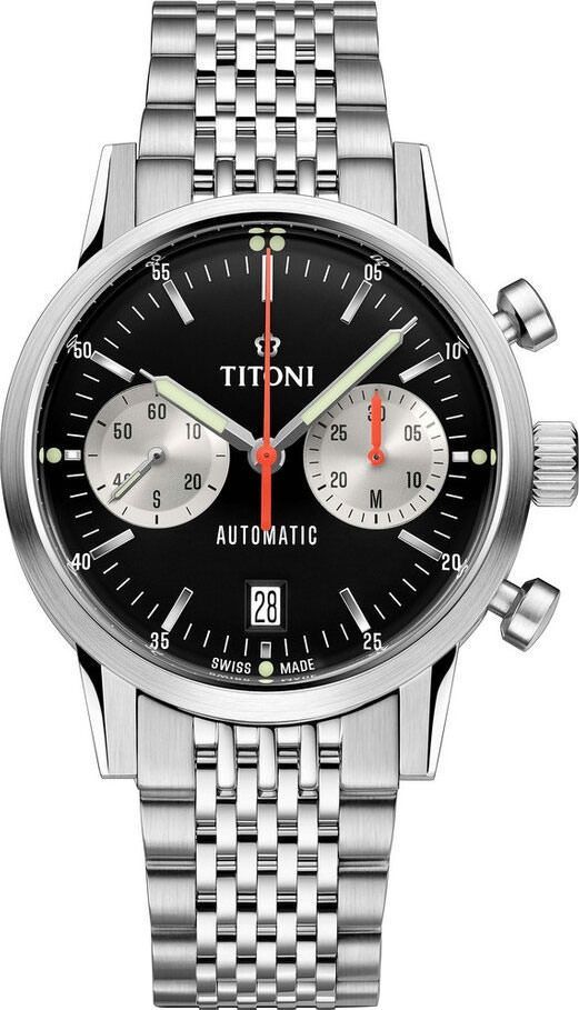 Titoni  41 mm Watch in Black Dial For Men - 1