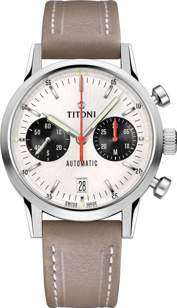 Titoni  41 mm Watch in Silver Dial For Men - 1
