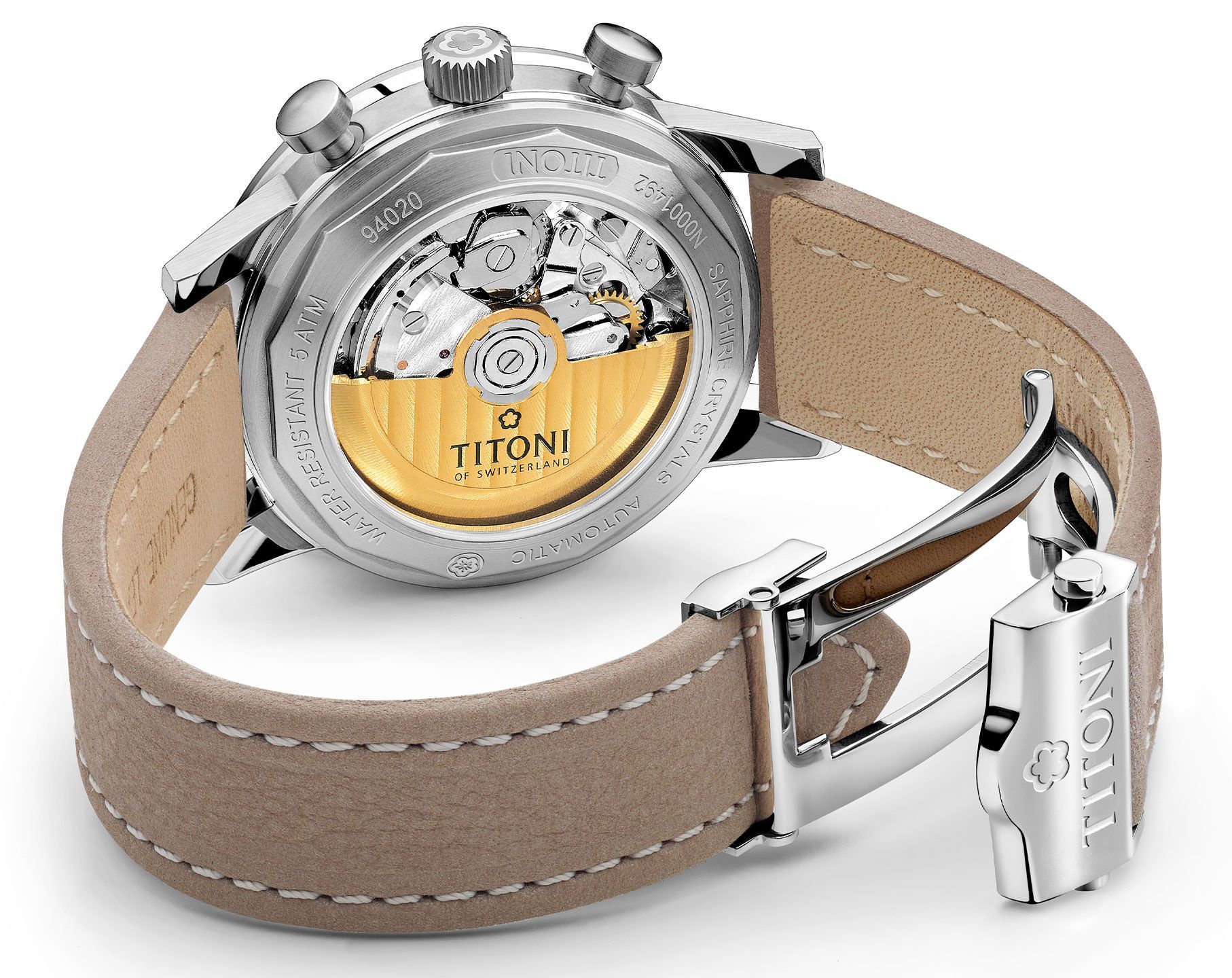 Titoni  41 mm Watch in Black Dial For Men - 3