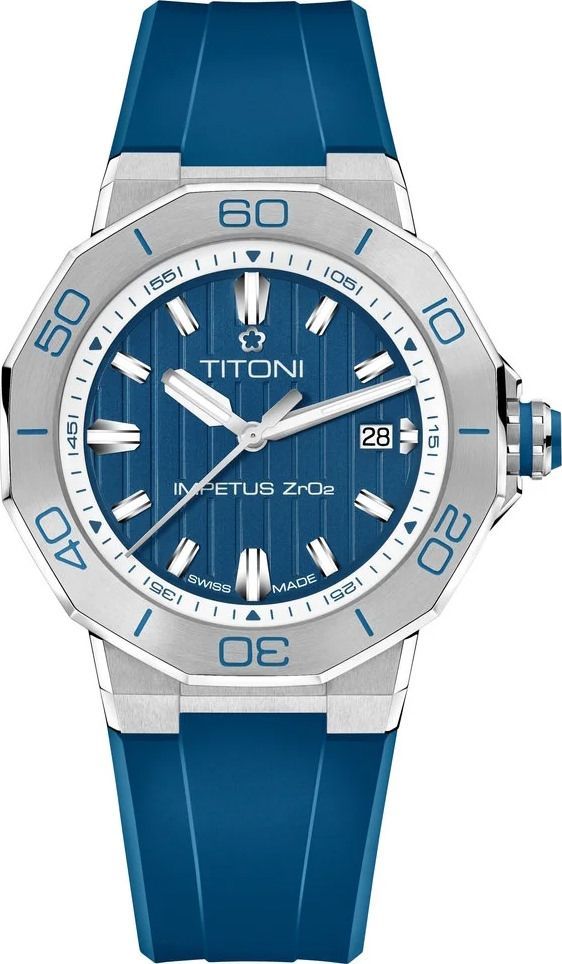 Titoni Impetus CeramTech  Blue Dial 43 mm Automatic Watch For Men - 1