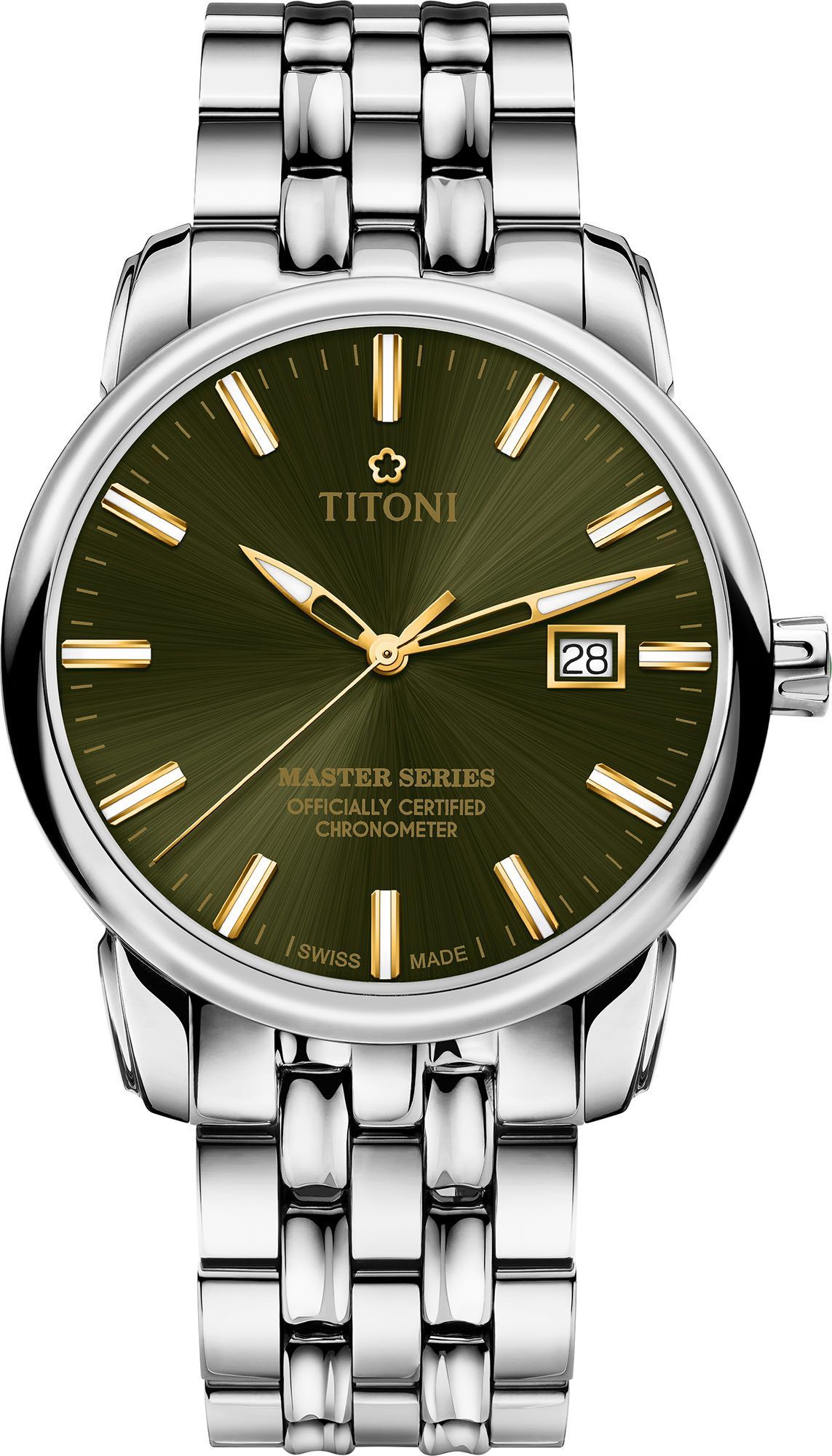 Titoni Master Series  Green Dial 41 mm Automatic Watch For Men - 1