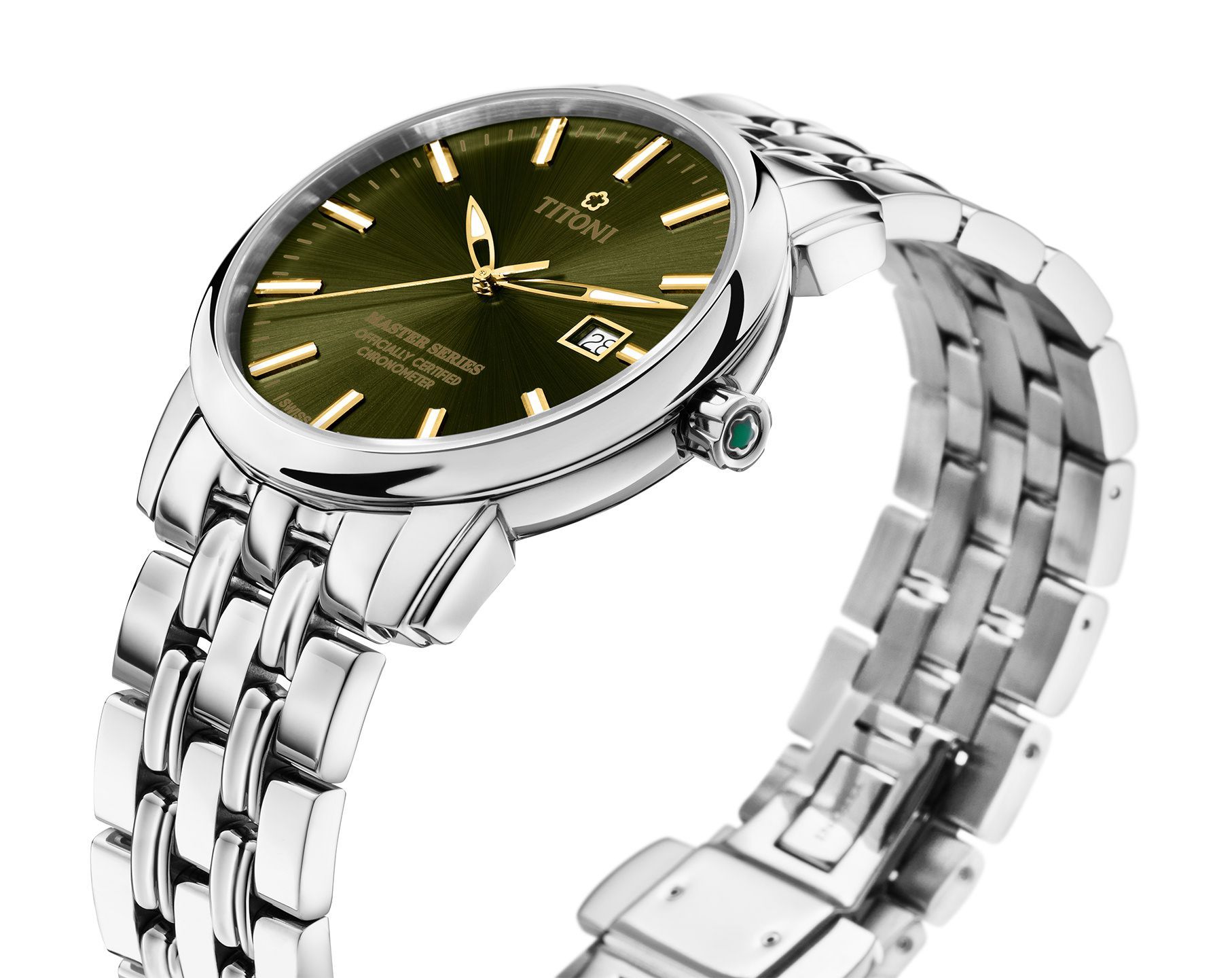 Titoni Master Series  Green Dial 41 mm Automatic Watch For Men - 3