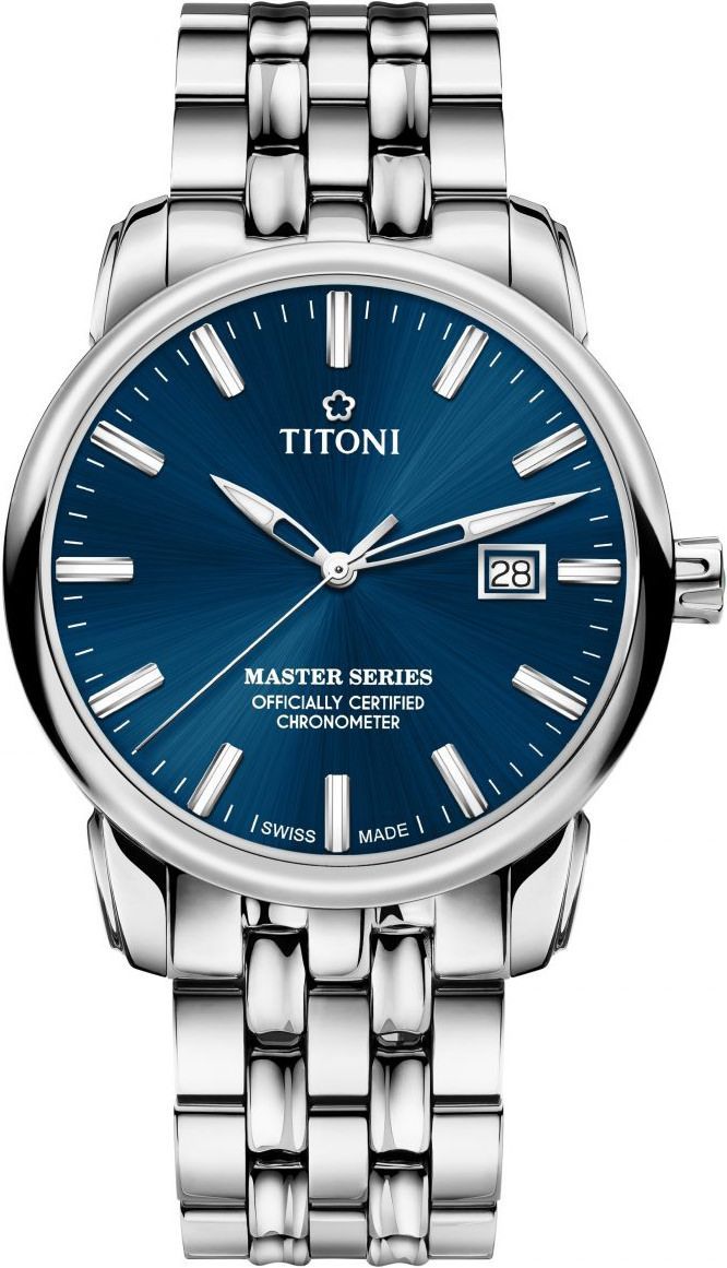 Titoni Master Series  Blue Dial 41 mm Automatic Watch For Men - 1