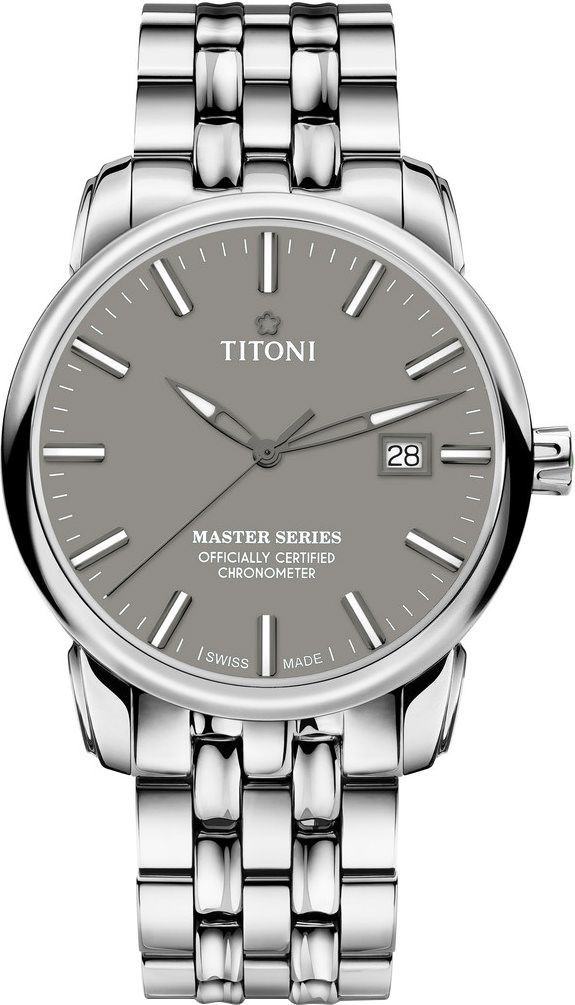 Titoni Master Series  Grey Dial 41 mm Automatic Watch For Men - 1