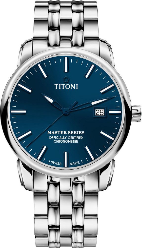Titoni Master Series  Blue Dial 41 mm Automatic Watch For Men - 1