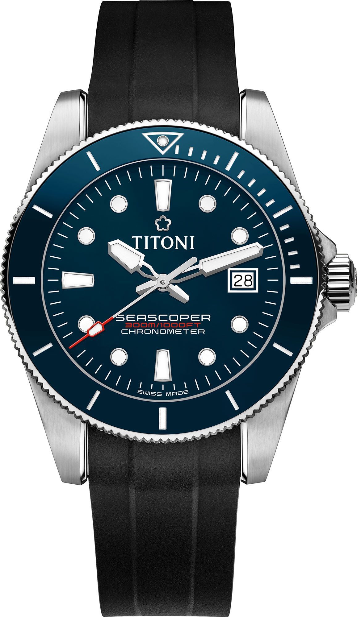 Titoni Seascoper Seascoper 300 Blue Dial 42 mm Automatic Watch For Men - 1