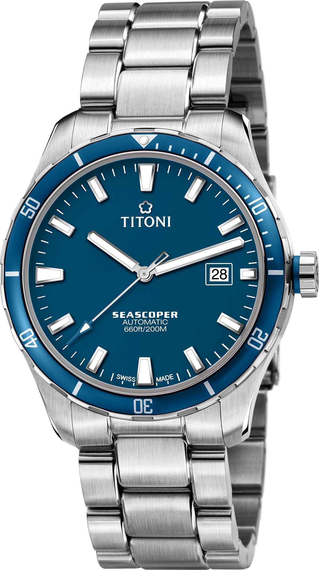 Titoni  41 mm Watch in Blue Dial For Men - 1