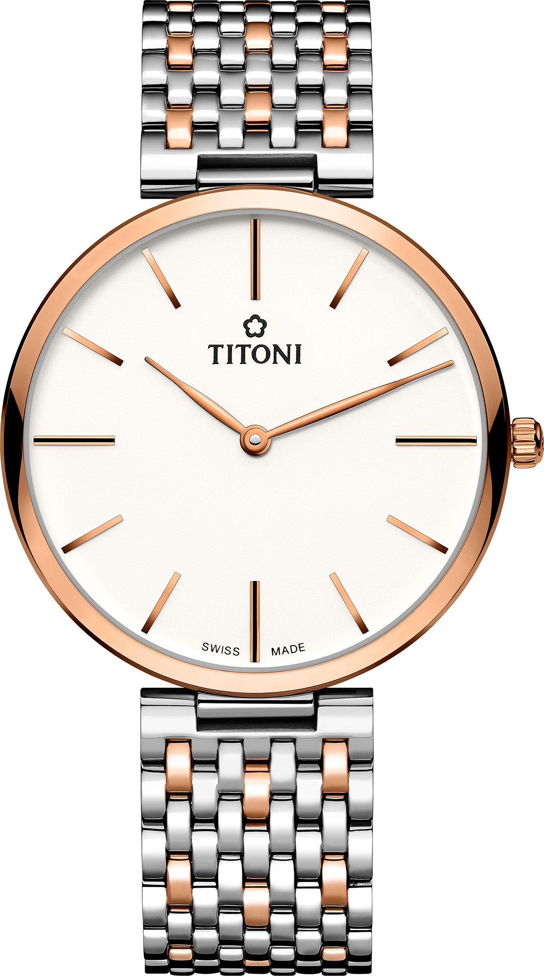 Titoni Slenderline  Silver Dial 37 mm Quartz Watch For Men - 1