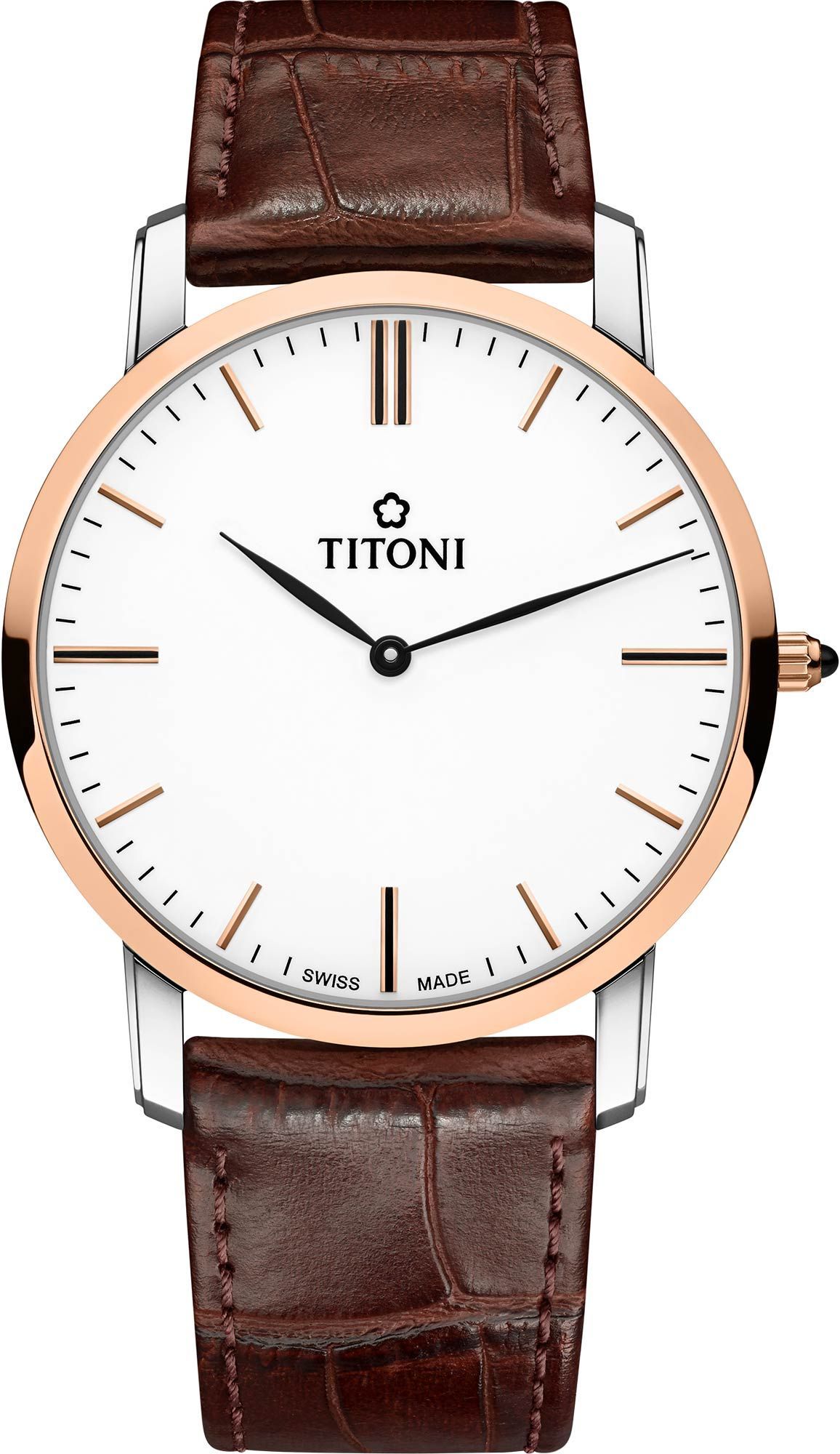 Titoni Slenderline  White Dial 38 mm Quartz Watch For Men - 1