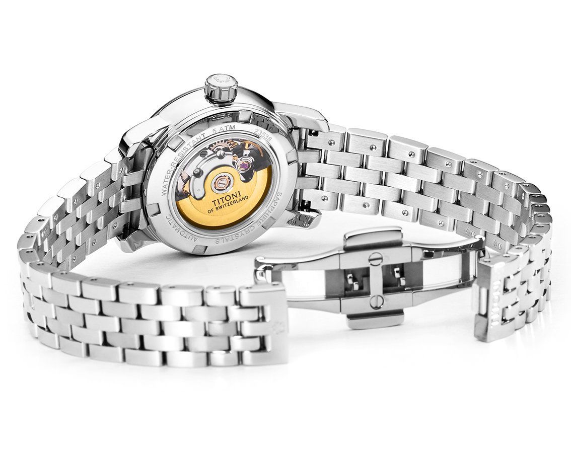Titoni Space Star  Silver Dial 28 mm Automatic Watch For Women - 3