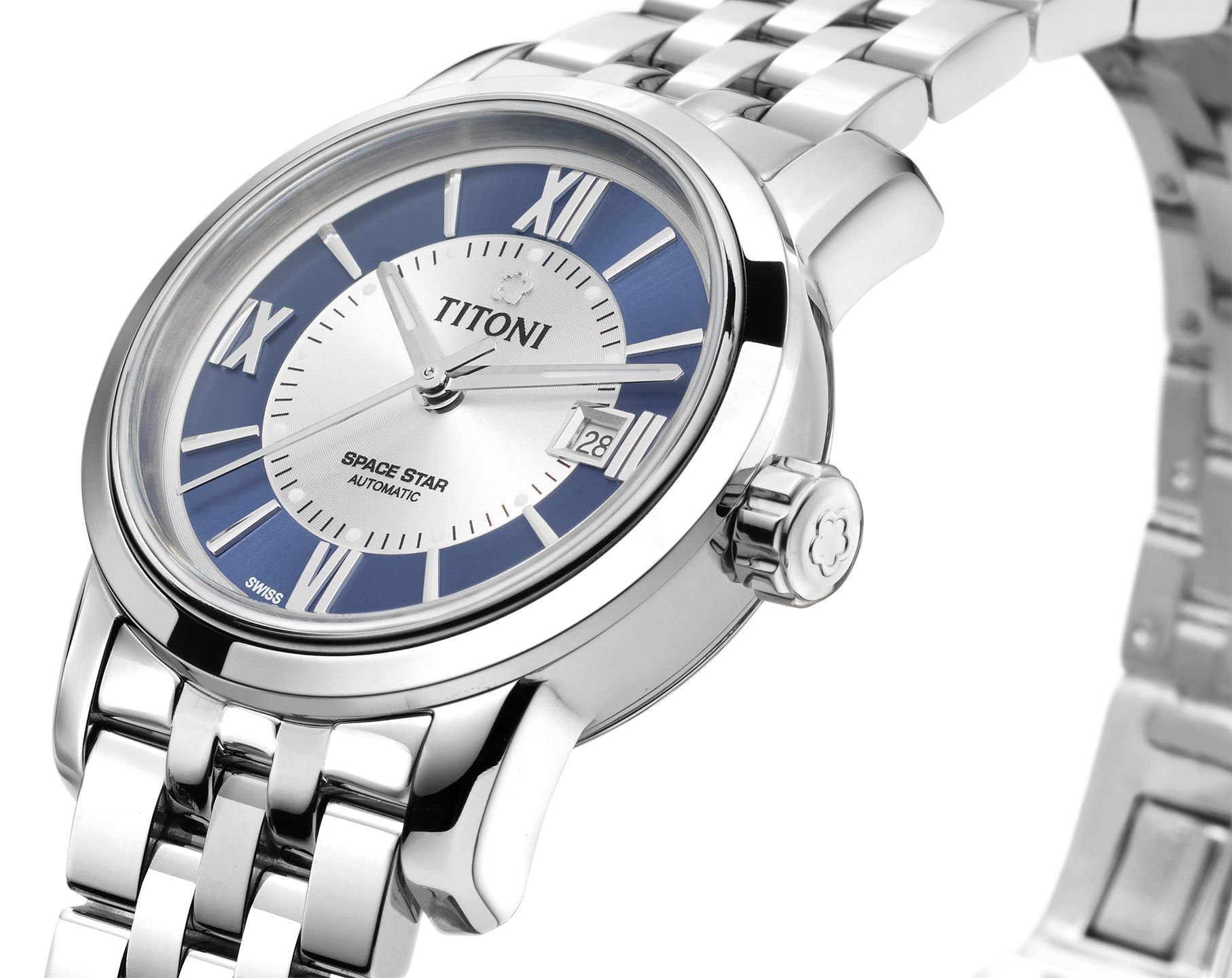 Titoni Space Star  Blue Dial 28 mm Automatic Watch For Women - 2