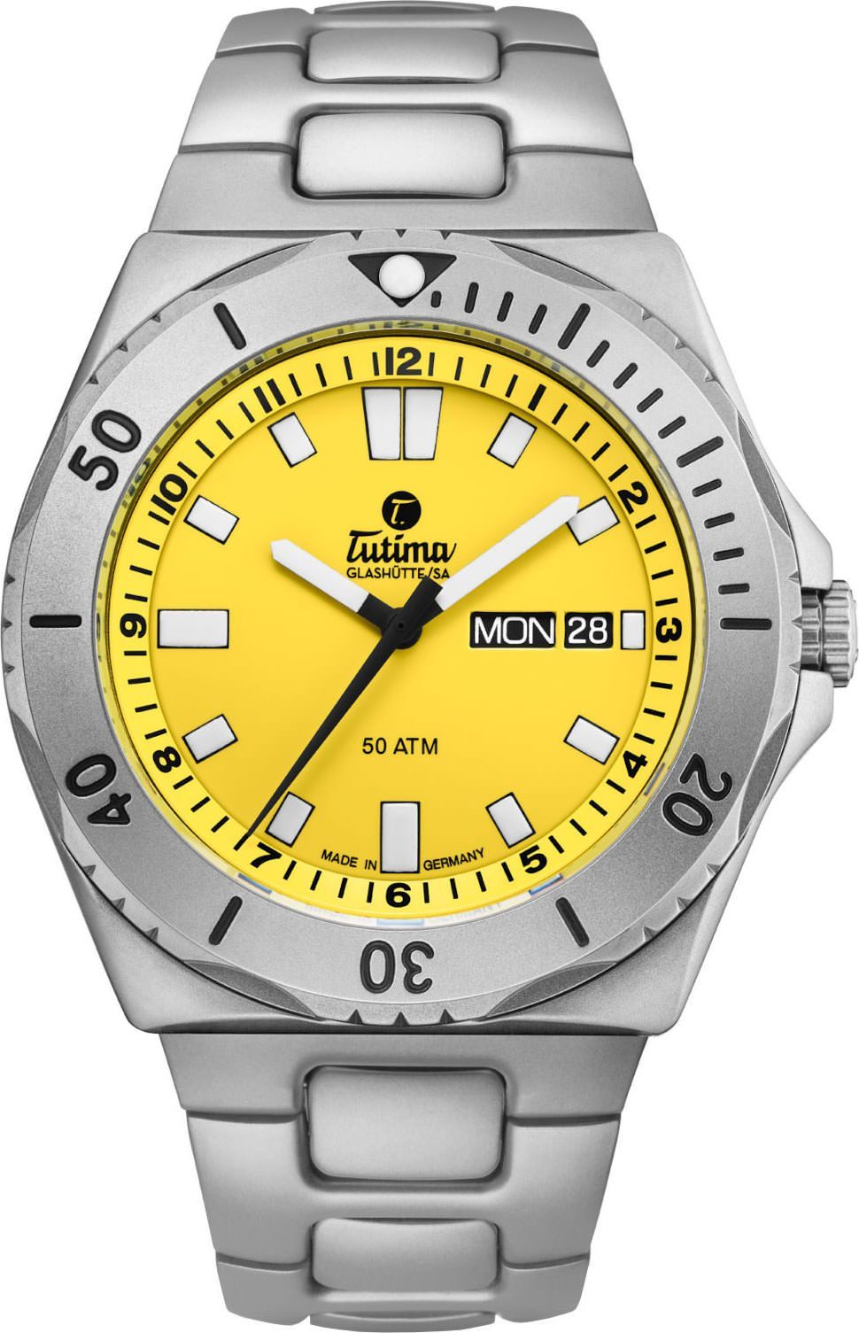 Tutima Glashütte Seven Seas 44 mm Watch in Yellow Dial For Men - 1