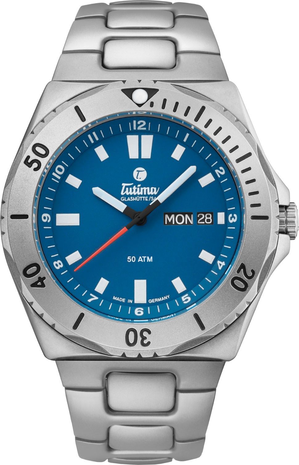Tutima Glashütte Seven Seas 44 mm Watch in Blue Dial For Men - 1
