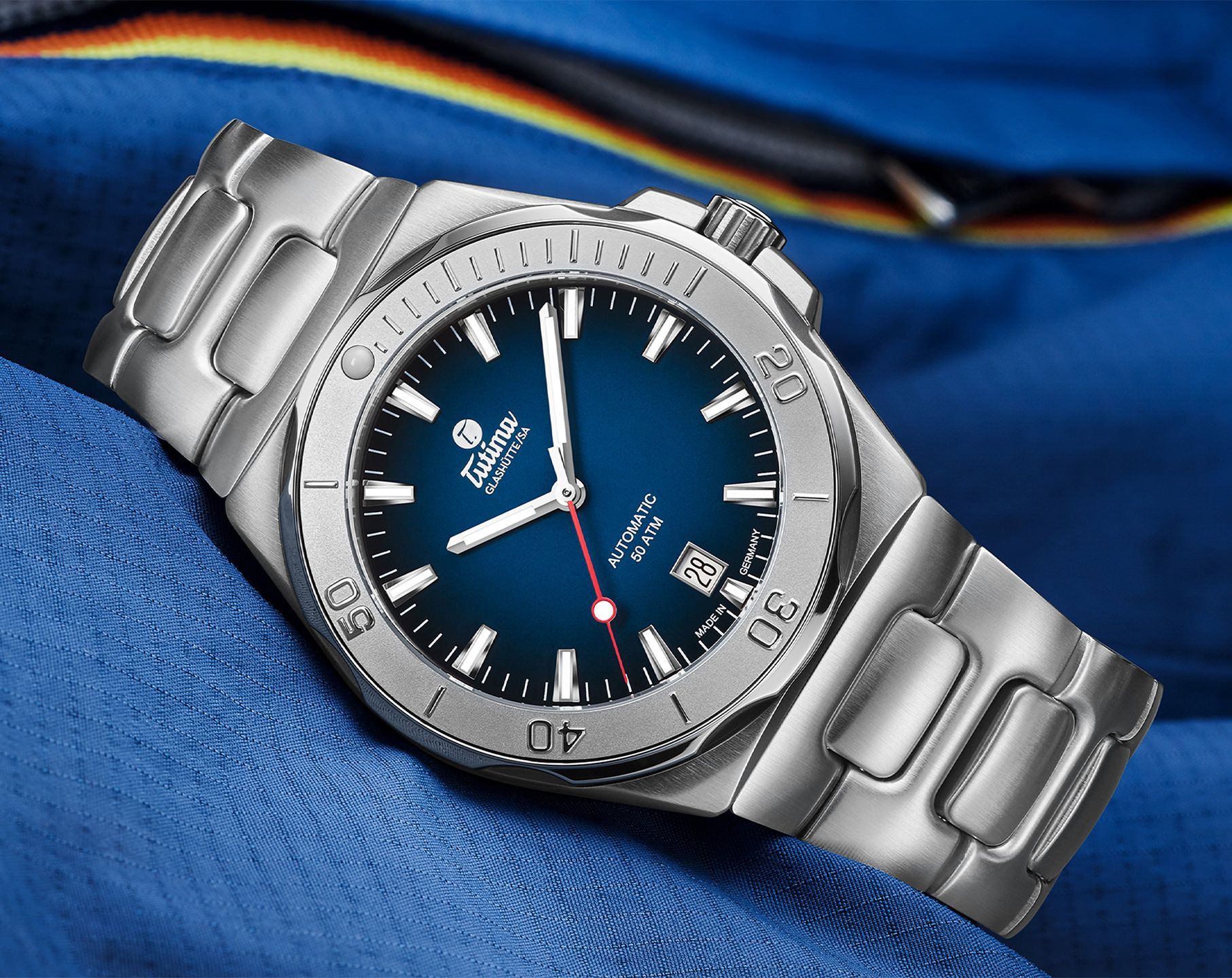 Tutima Glashütte Seven Seas S 40 mm Watch in Blue Dial For Men - 2