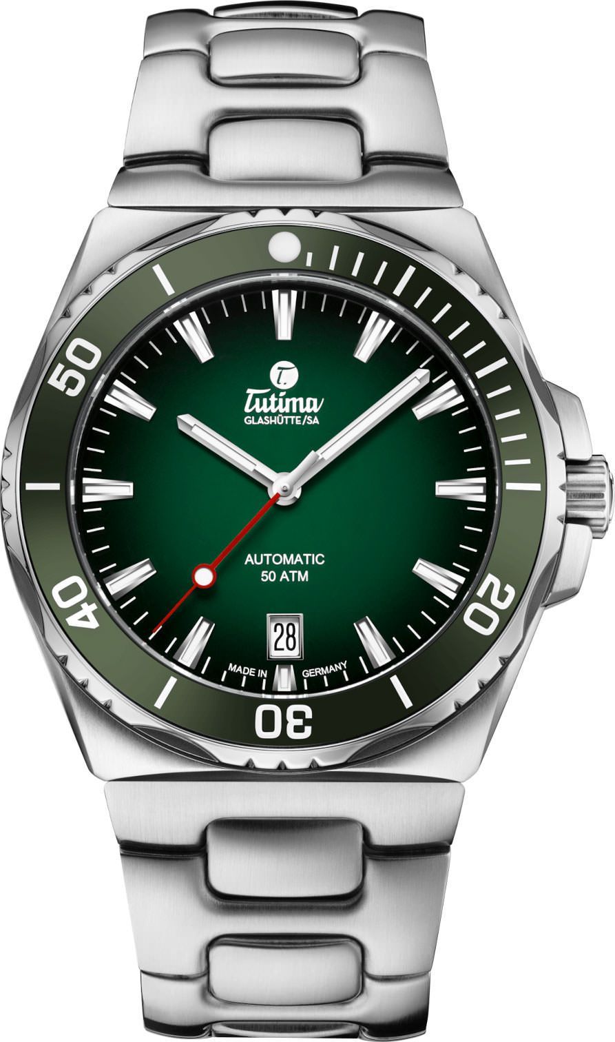 Tutima Glashütte Seven Seas S 40 mm Watch in Green Dial For Men - 1