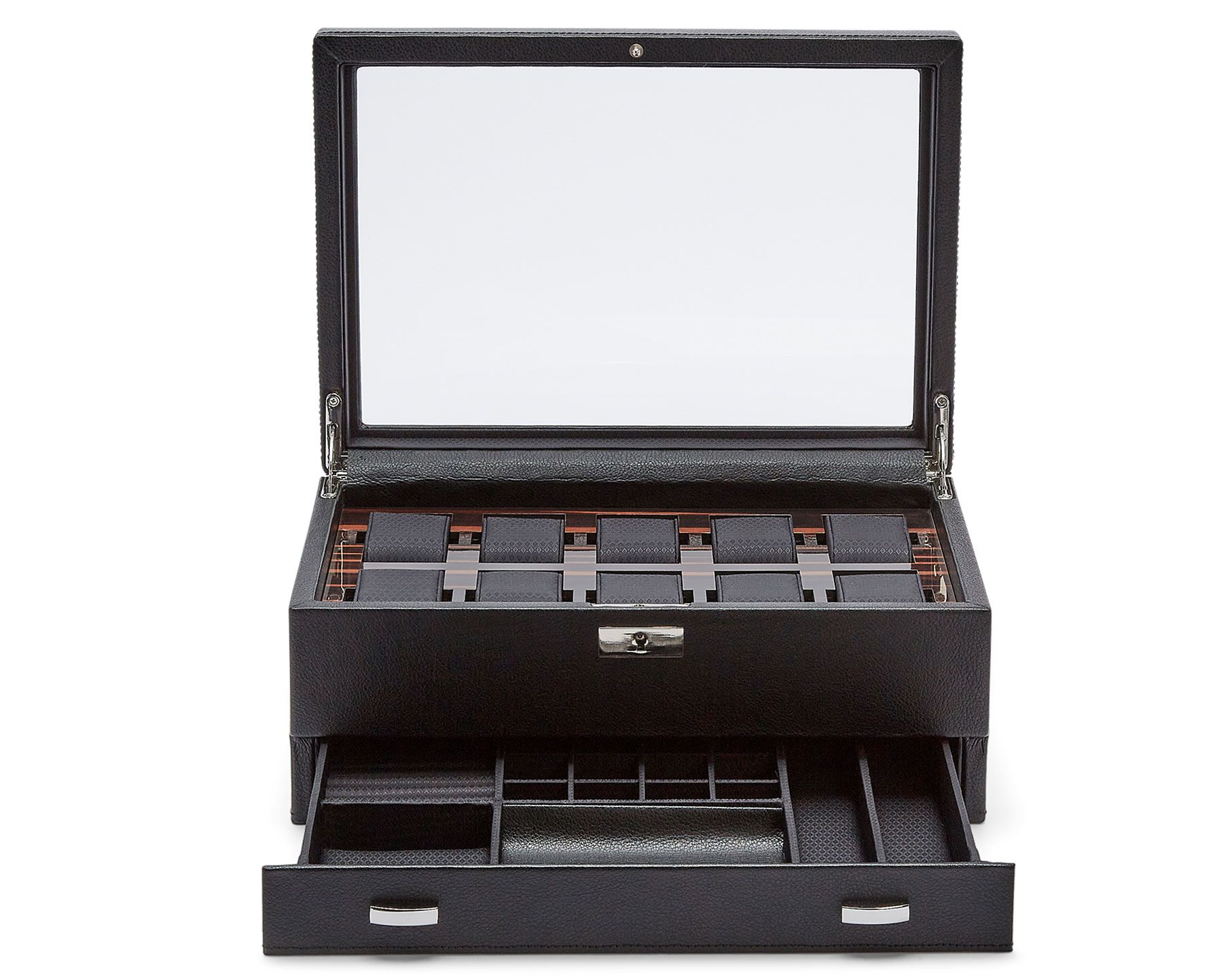 オブジェＢＯＸ WOLF Roadster Black Vegan Leather WatchBox - 477656 – Ethos