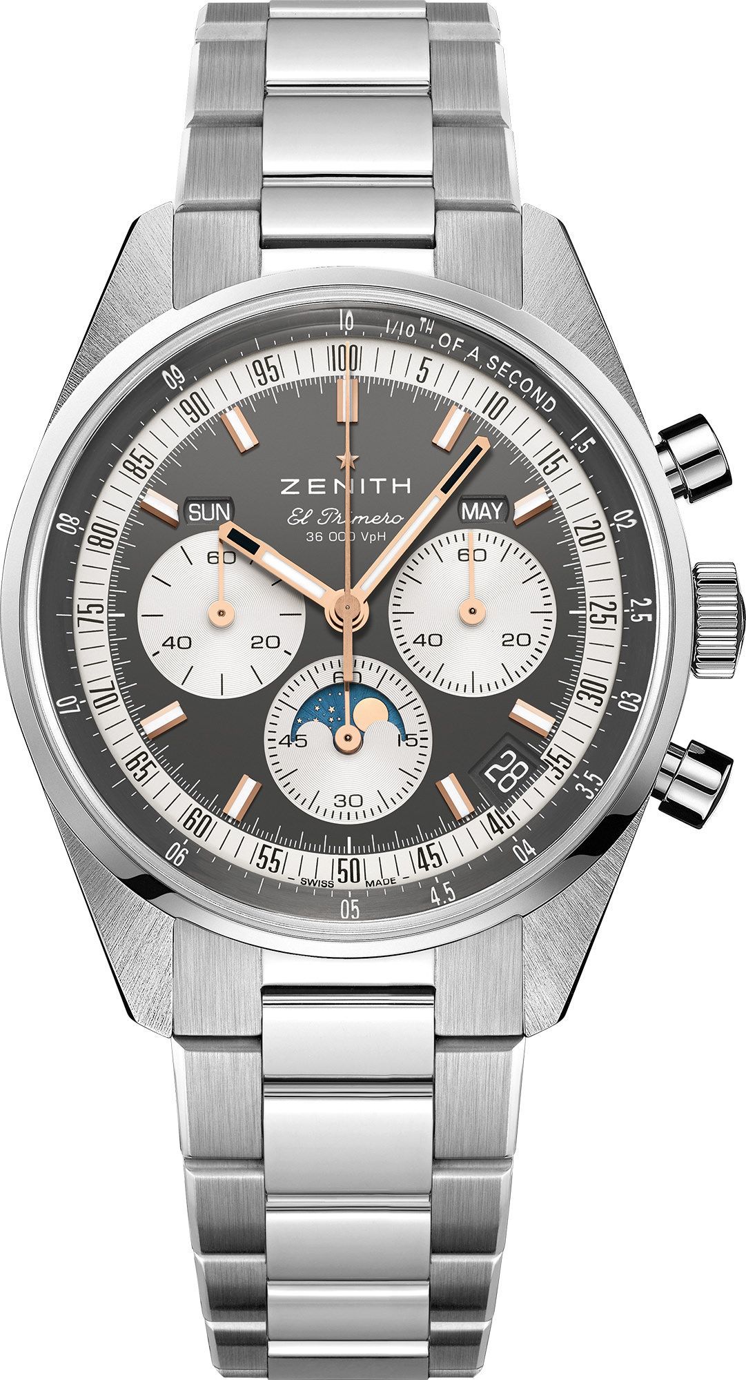 Zenith Chronomaster Original Grey Dial 38 mm Automatic Watch For Unisex - 1
