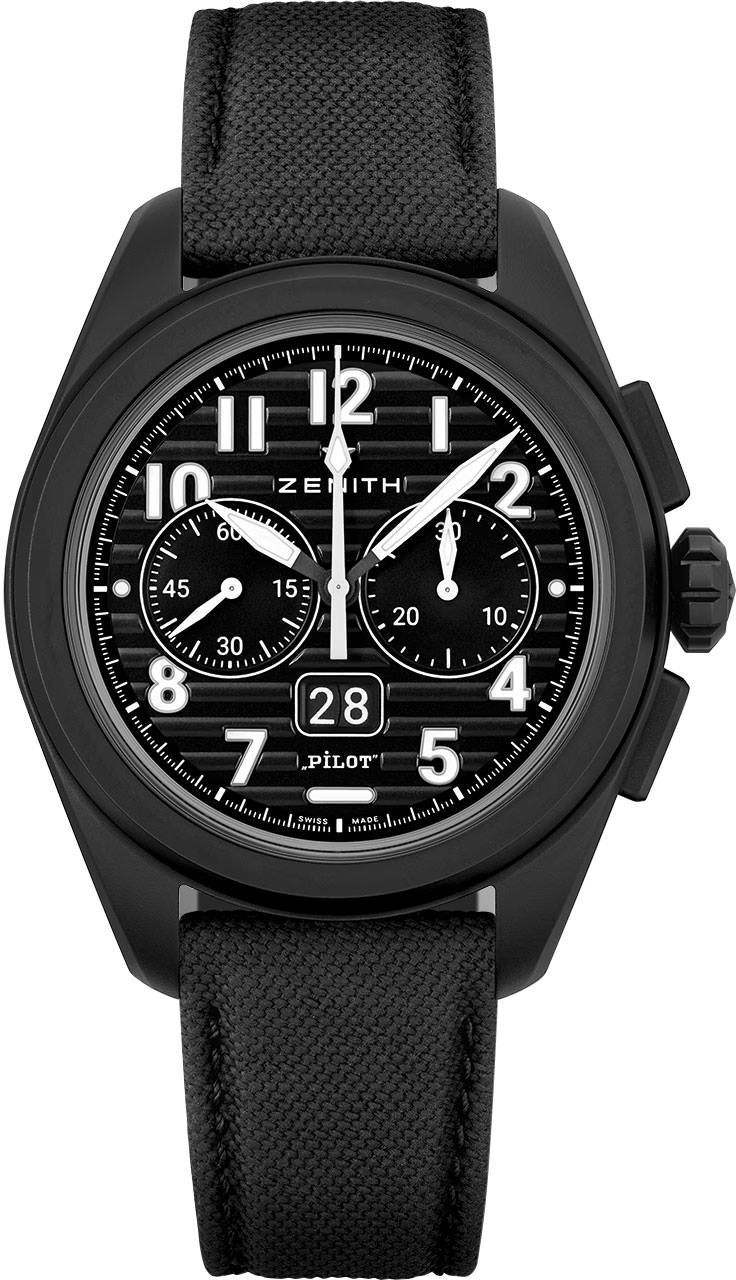 Zenith Pilot Big Date Flyback Black Dial 42.5 mm Automatic Watch For Unisex - 1
