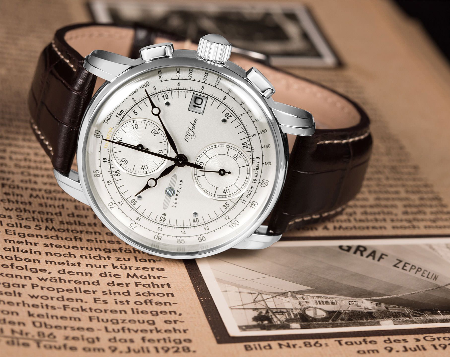 Zeppelin  42 mm Watch in Silver Dial For Men - 5