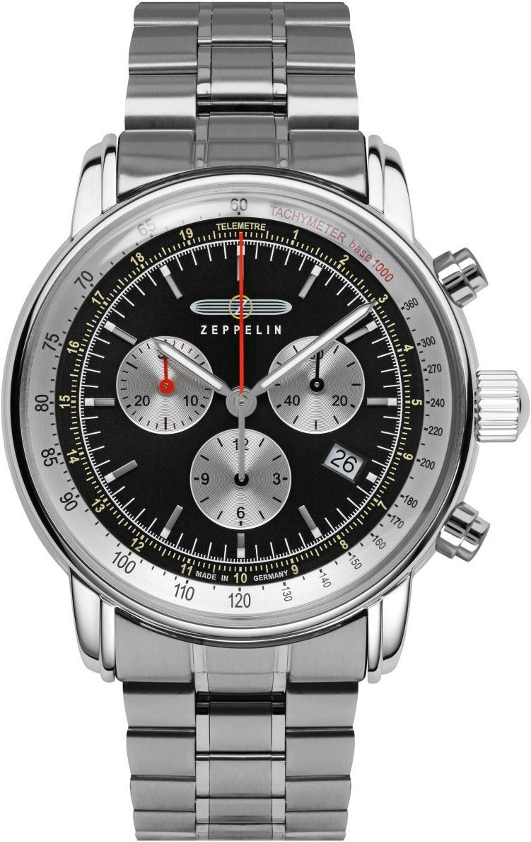 Zeppelin 100 Jahre Zeppelin  Black Dial 42 mm Quartz Watch For Men - 1